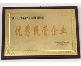 优秀民营企业证书